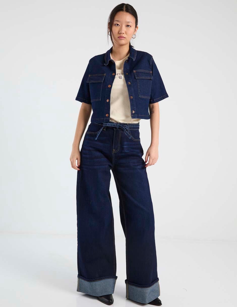 Jeans relaxed wide leg para mujer 3