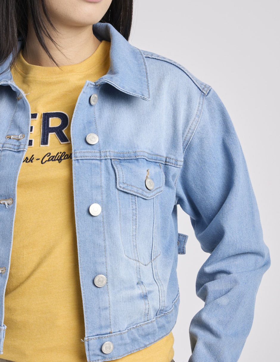 Chamarra denim Aéropostale de mezclilla para mujer 4