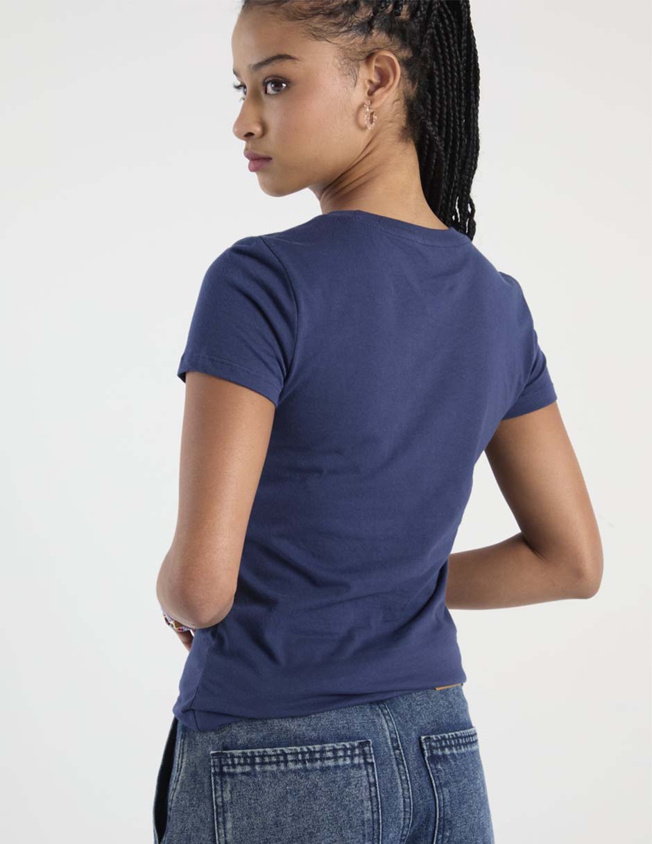 Playera manga corta cuello redondo para mujer 6