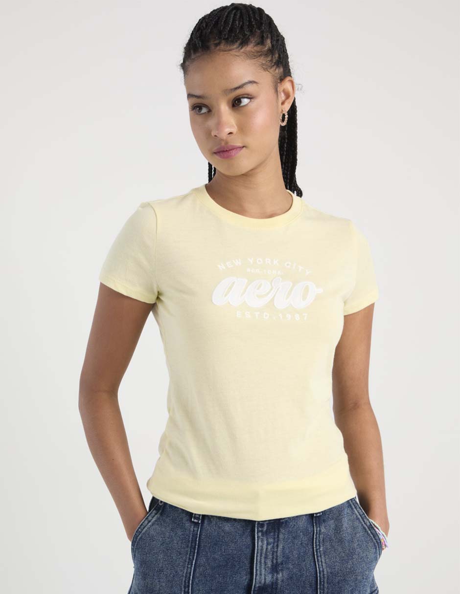 Playera manga corta cuello redondo para mujer