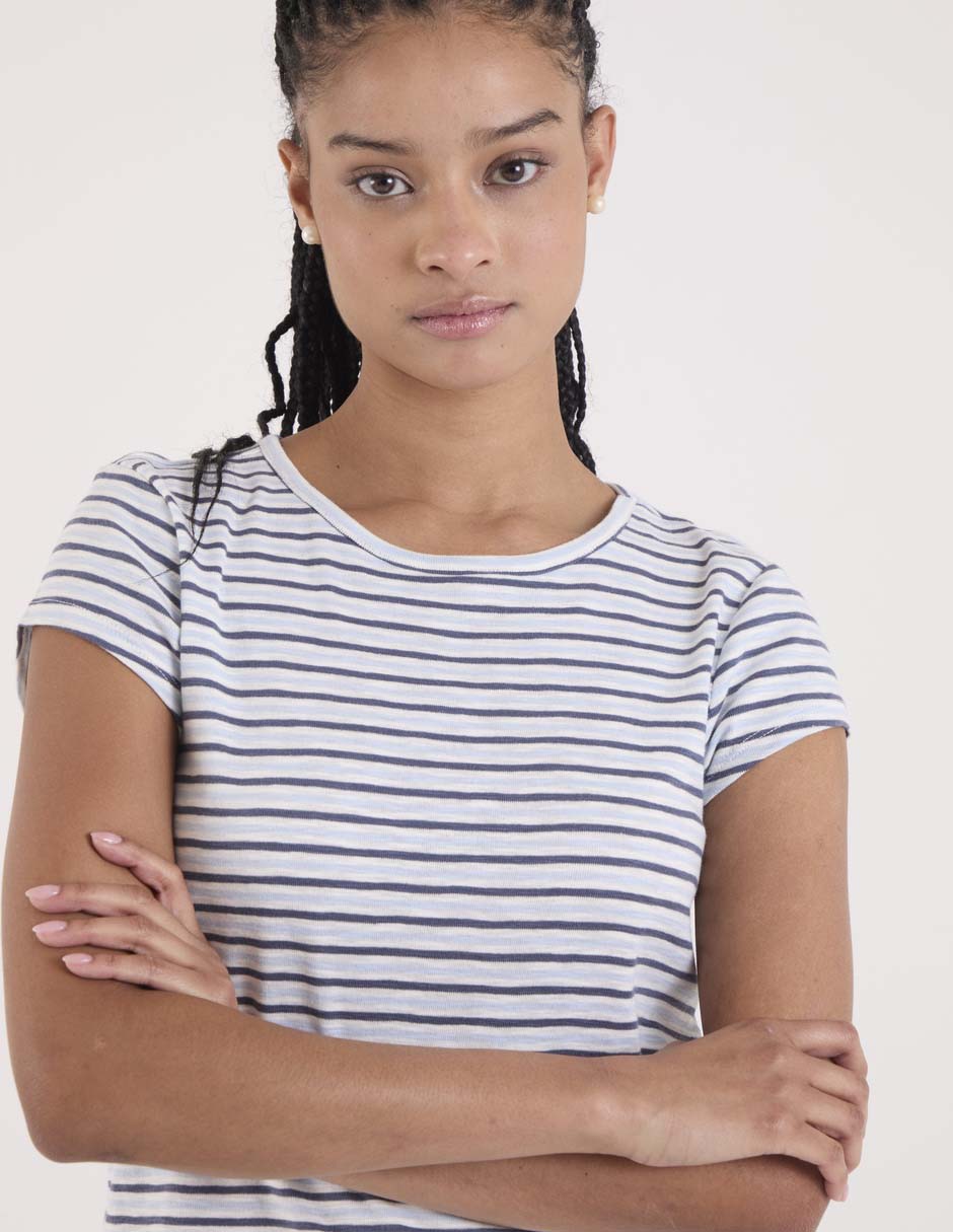 Playera manga corta cuello redondo para mujer 4