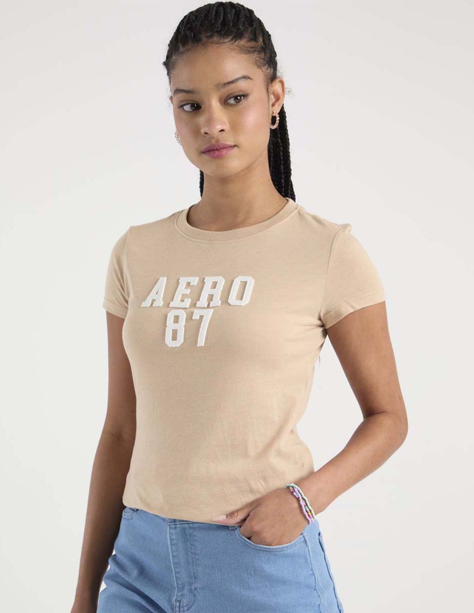 Playera manga corta cuello redondo para mujer