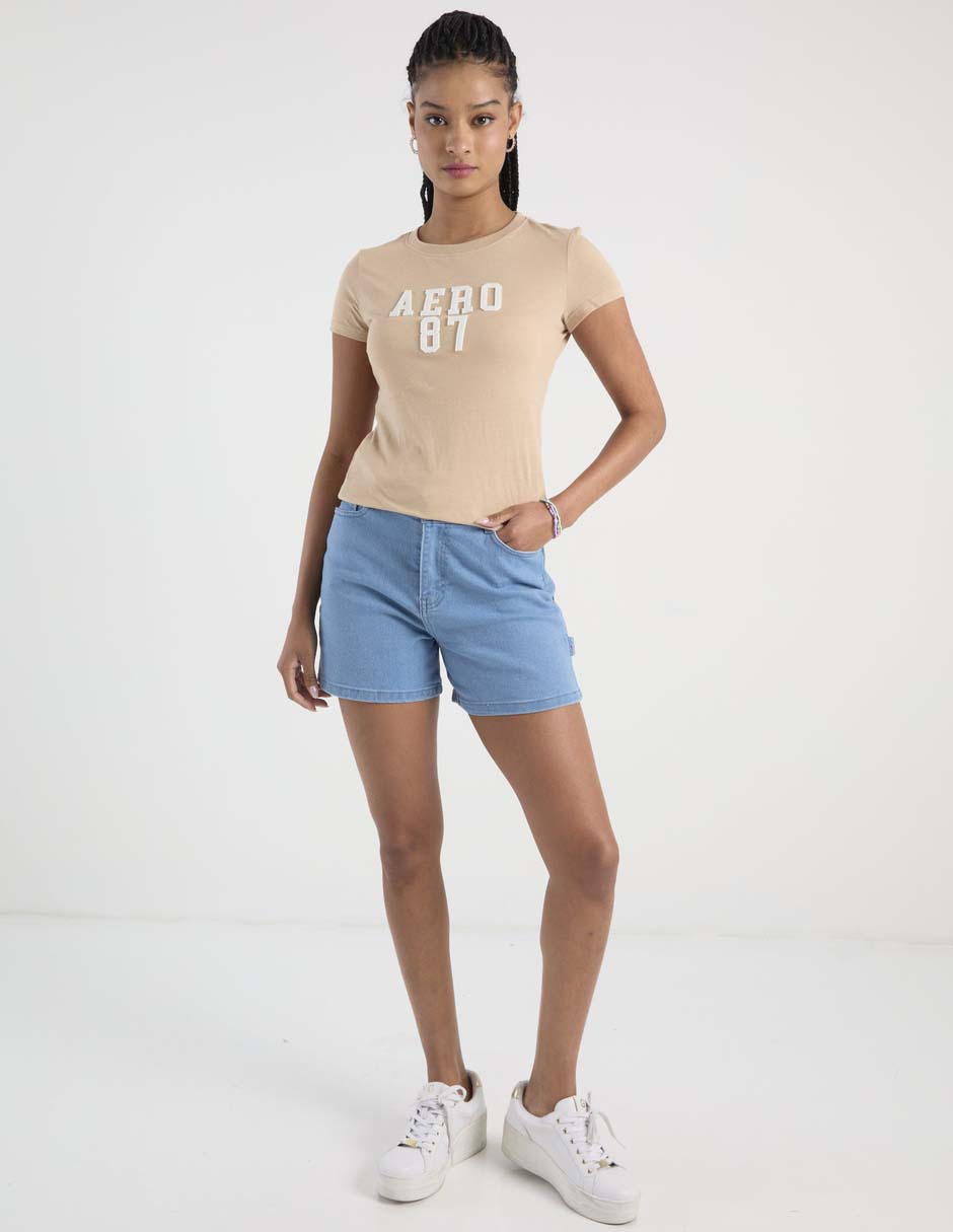 Playera manga corta cuello redondo para mujer 3
