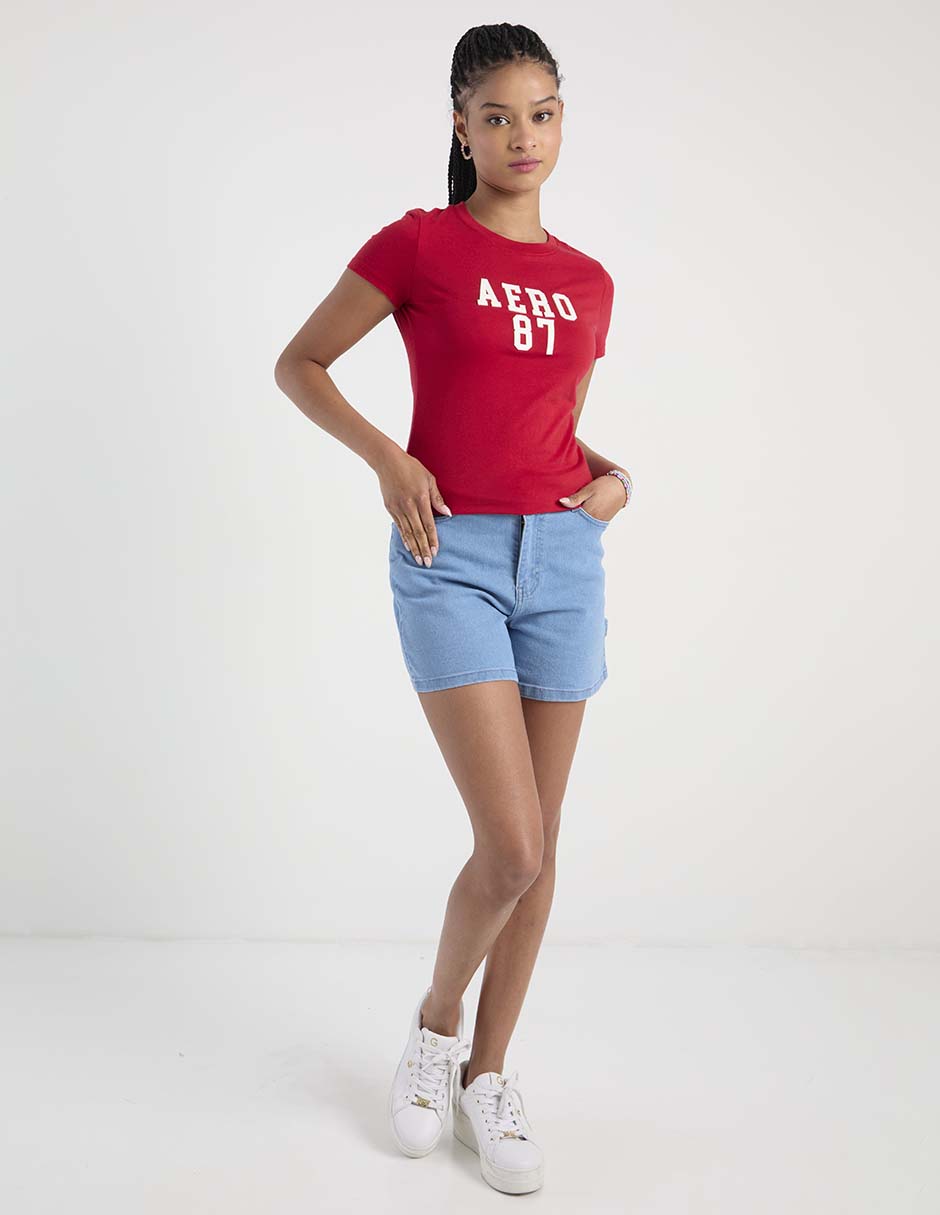 Playera manga corta Aero cuello redondo para mujer
