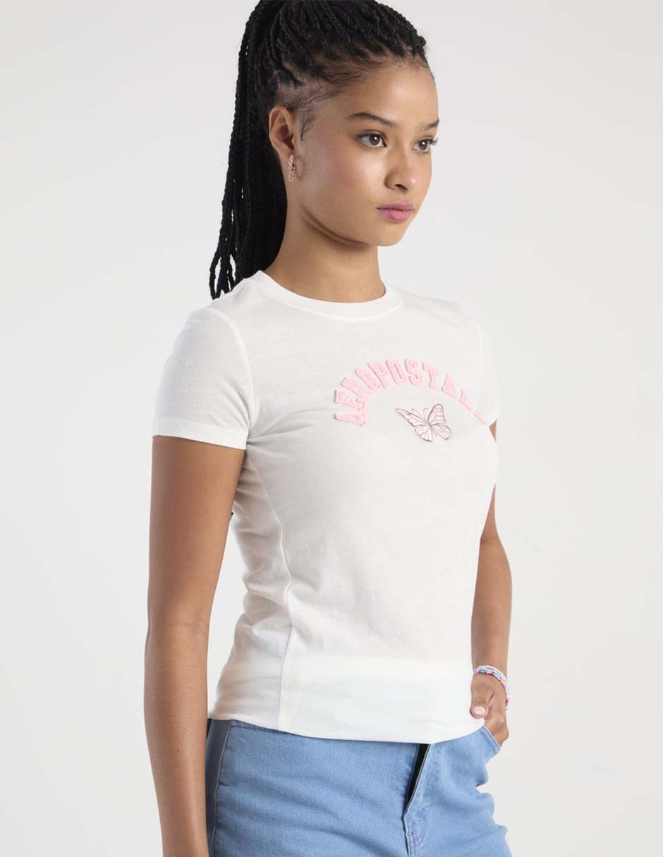 Playera manga corta cuello redondo para mujer 2