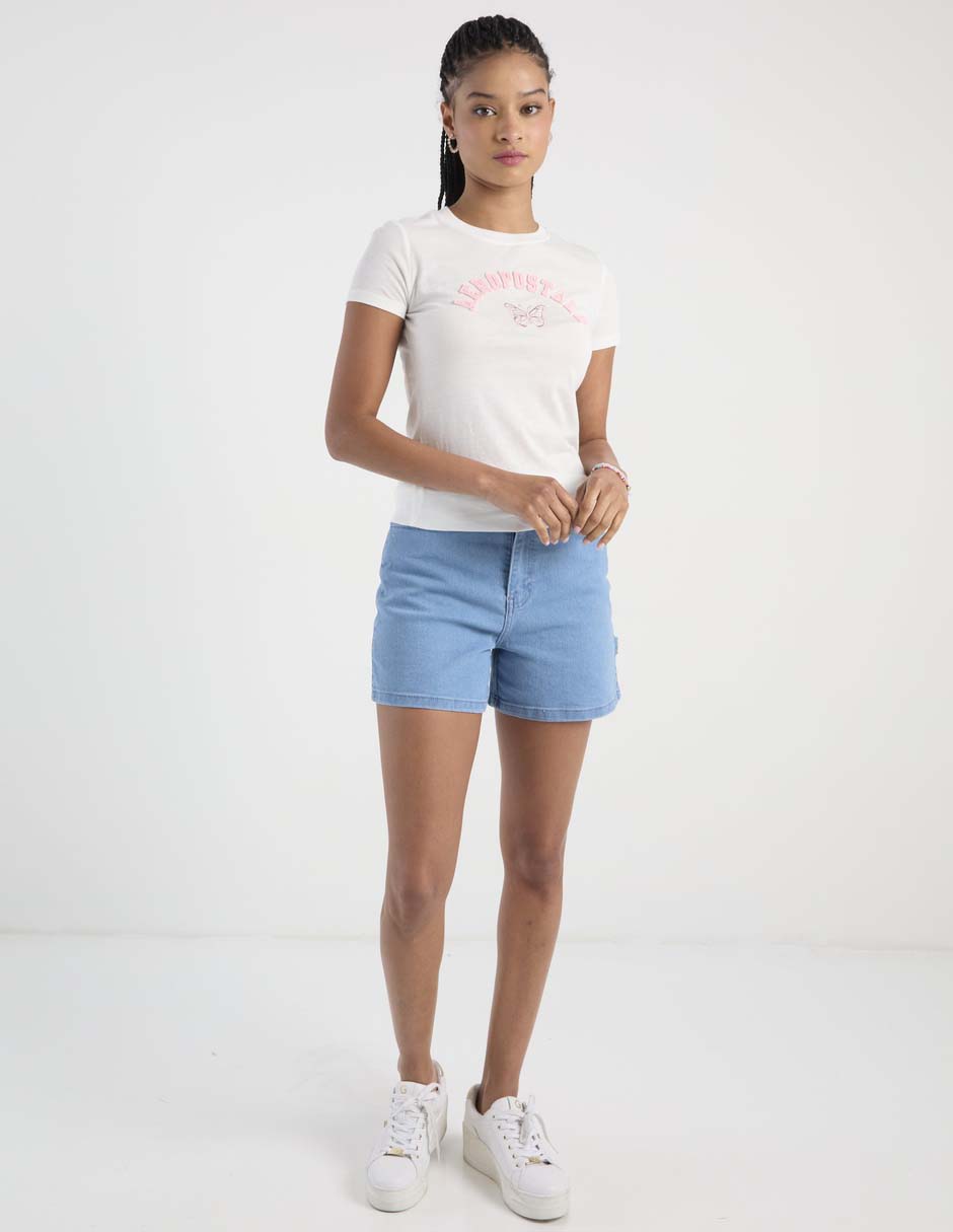 Playera manga corta cuello redondo para mujer 3