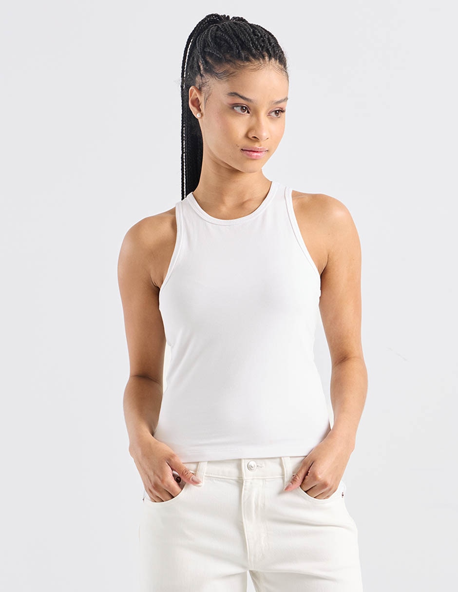 Top cuello redondo tirante ancho
