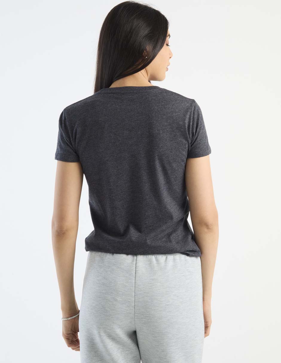 Playera manga corta cuello redondo para mujer