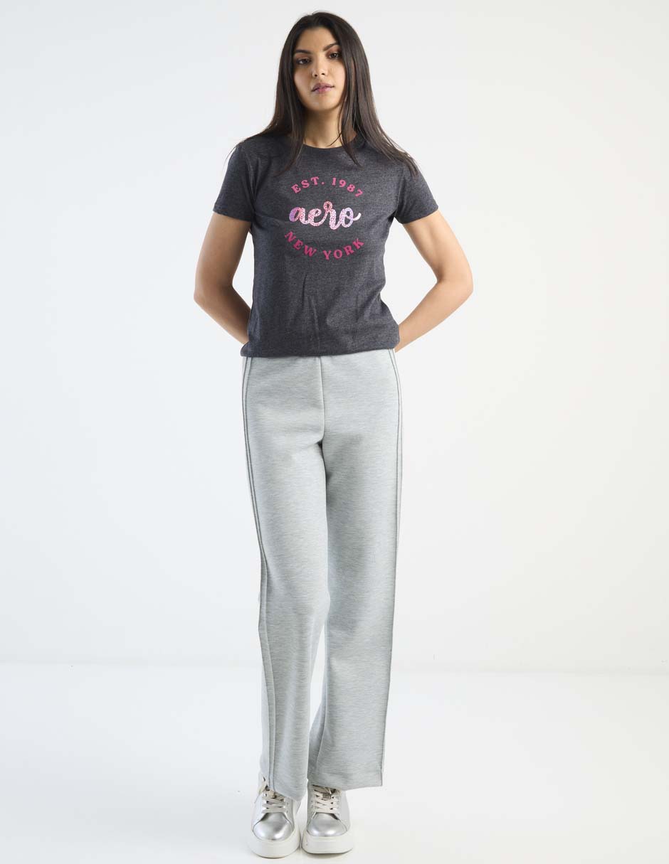 Playera manga corta cuello redondo para mujer