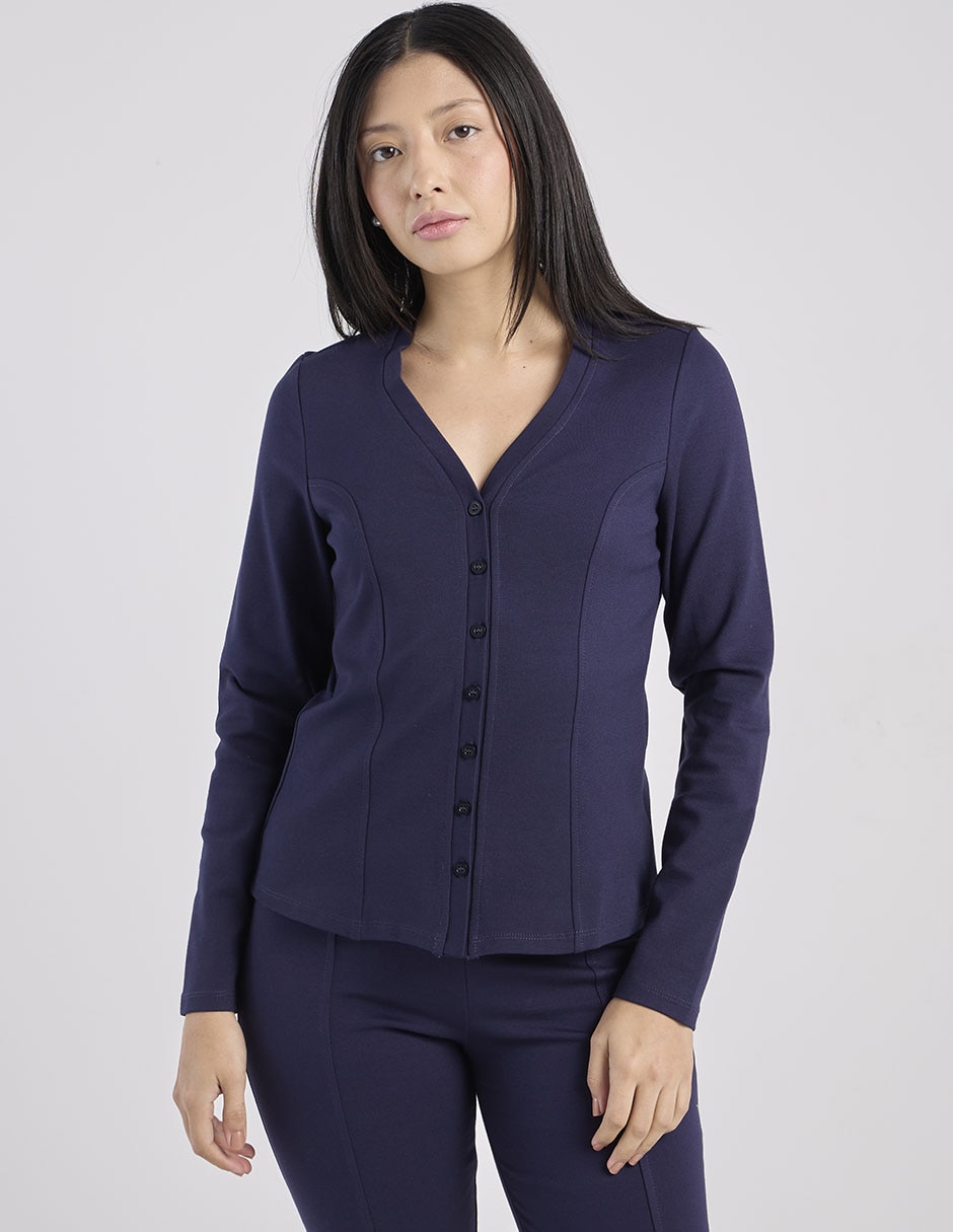Suéter cuello V para mujer