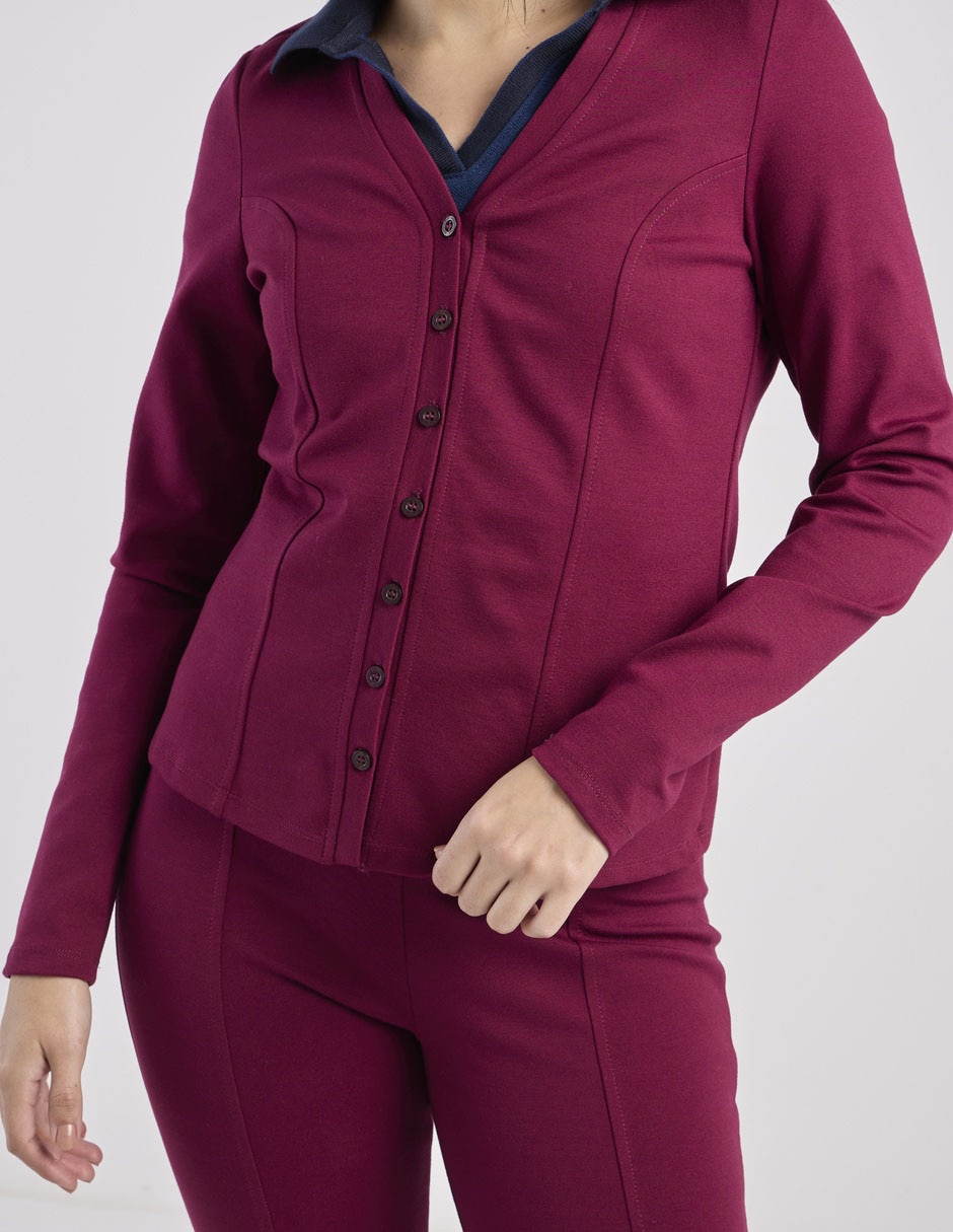 Suéter cuello V para mujer 4