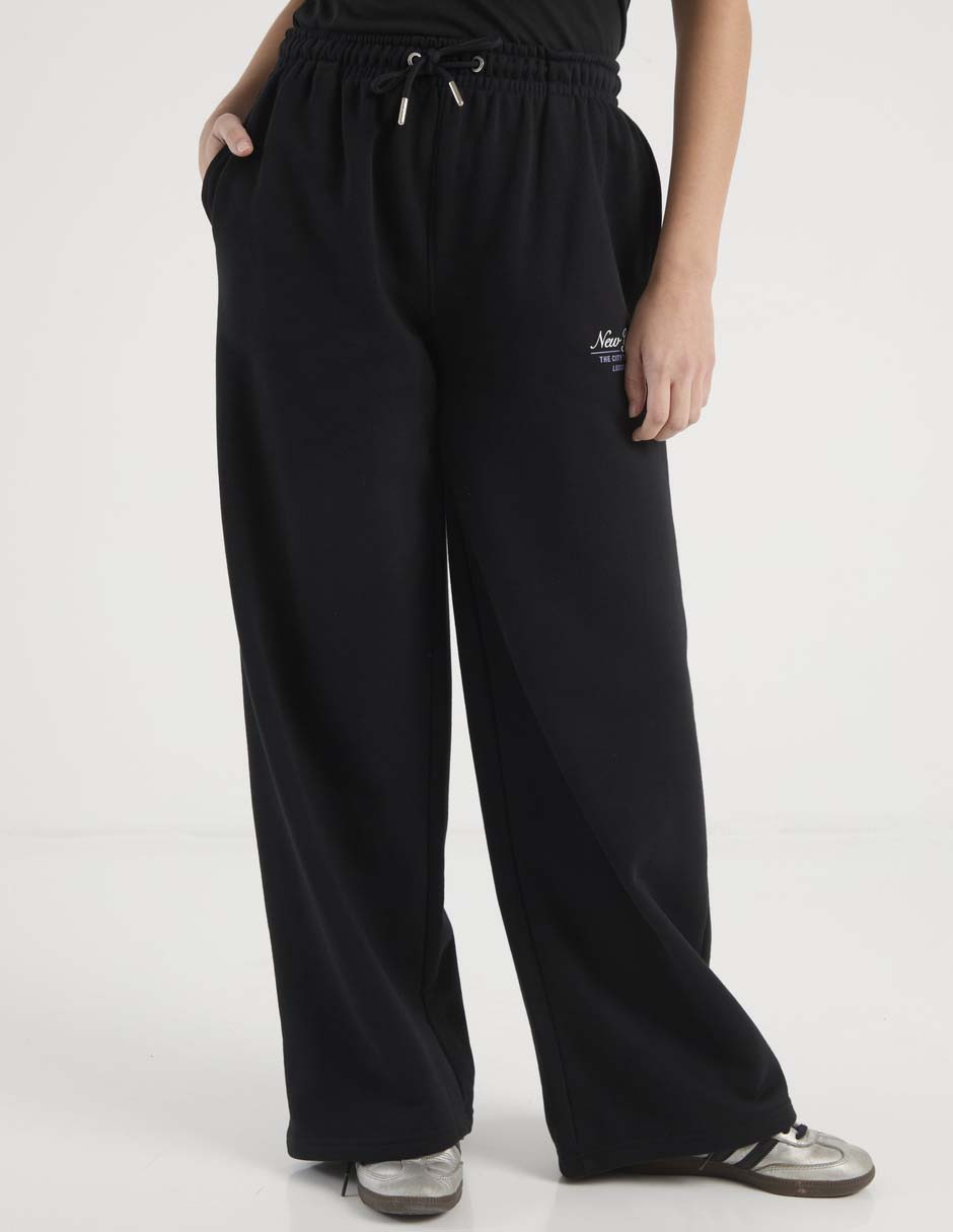 Pants straight con agujeta para mujer