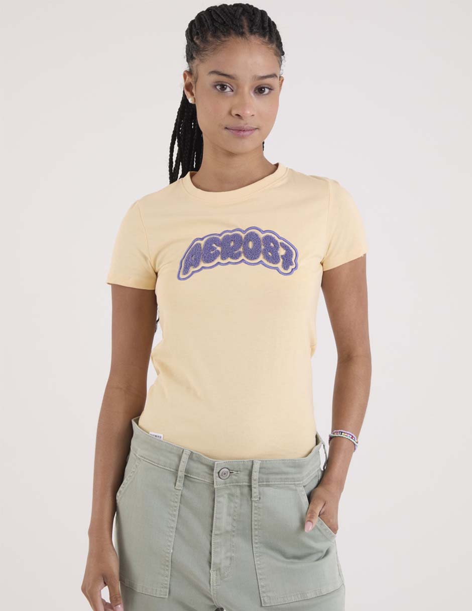 Playera manga corta cuello redondo para mujer