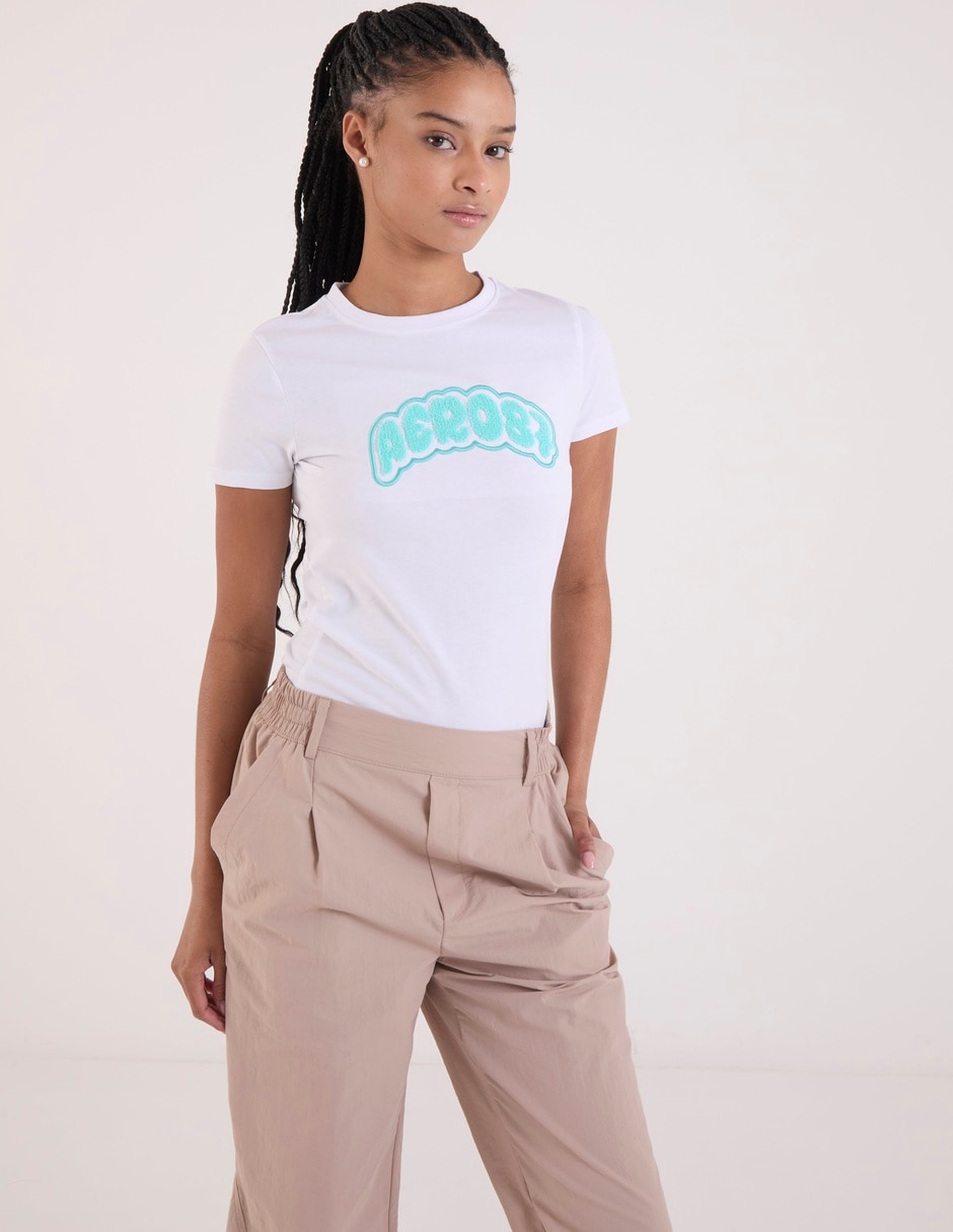 Playera manga corta cuello redondo para mujer Playera manga corta cuello redondo para mujer