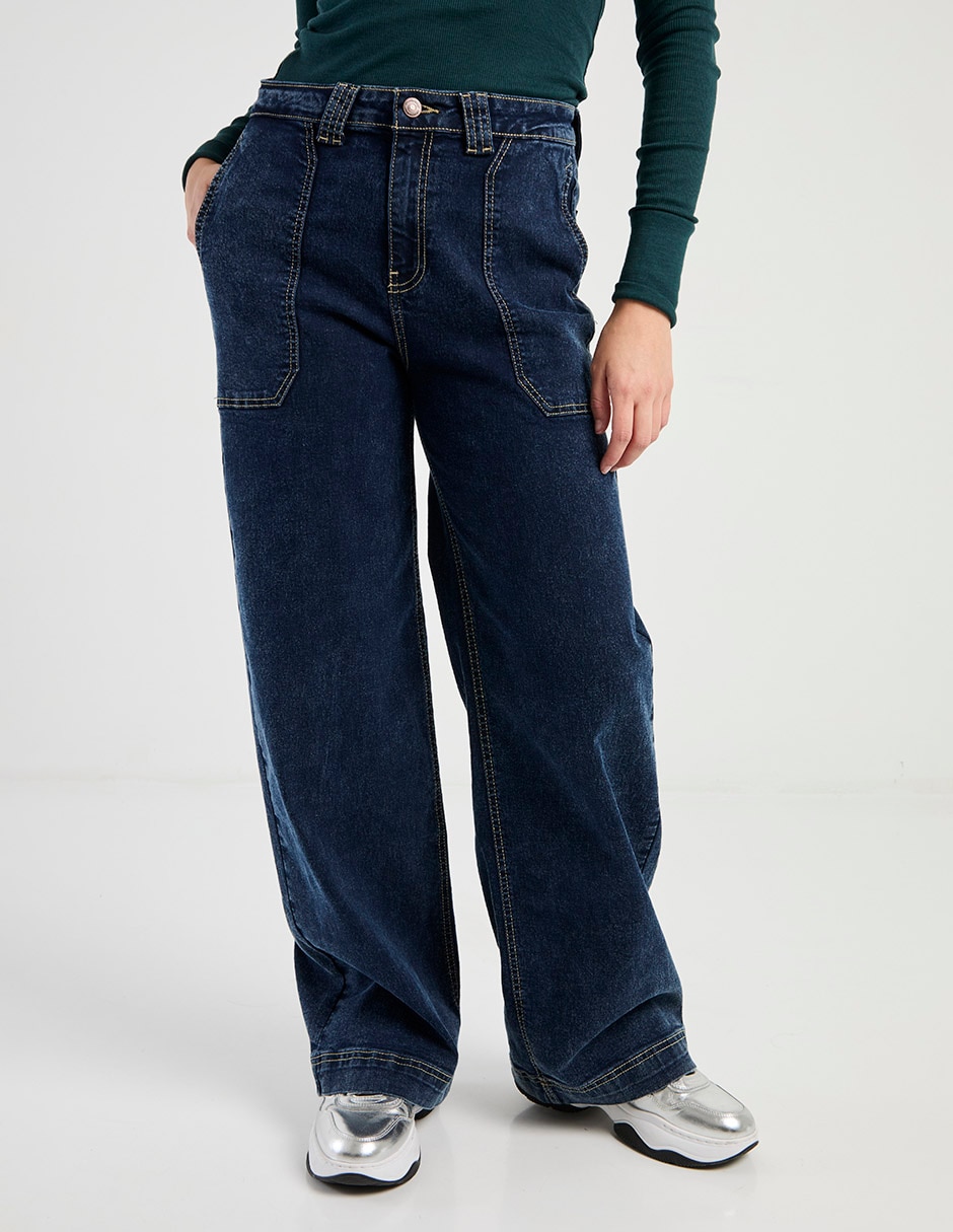 Jeans relaxed wide leg para mujer