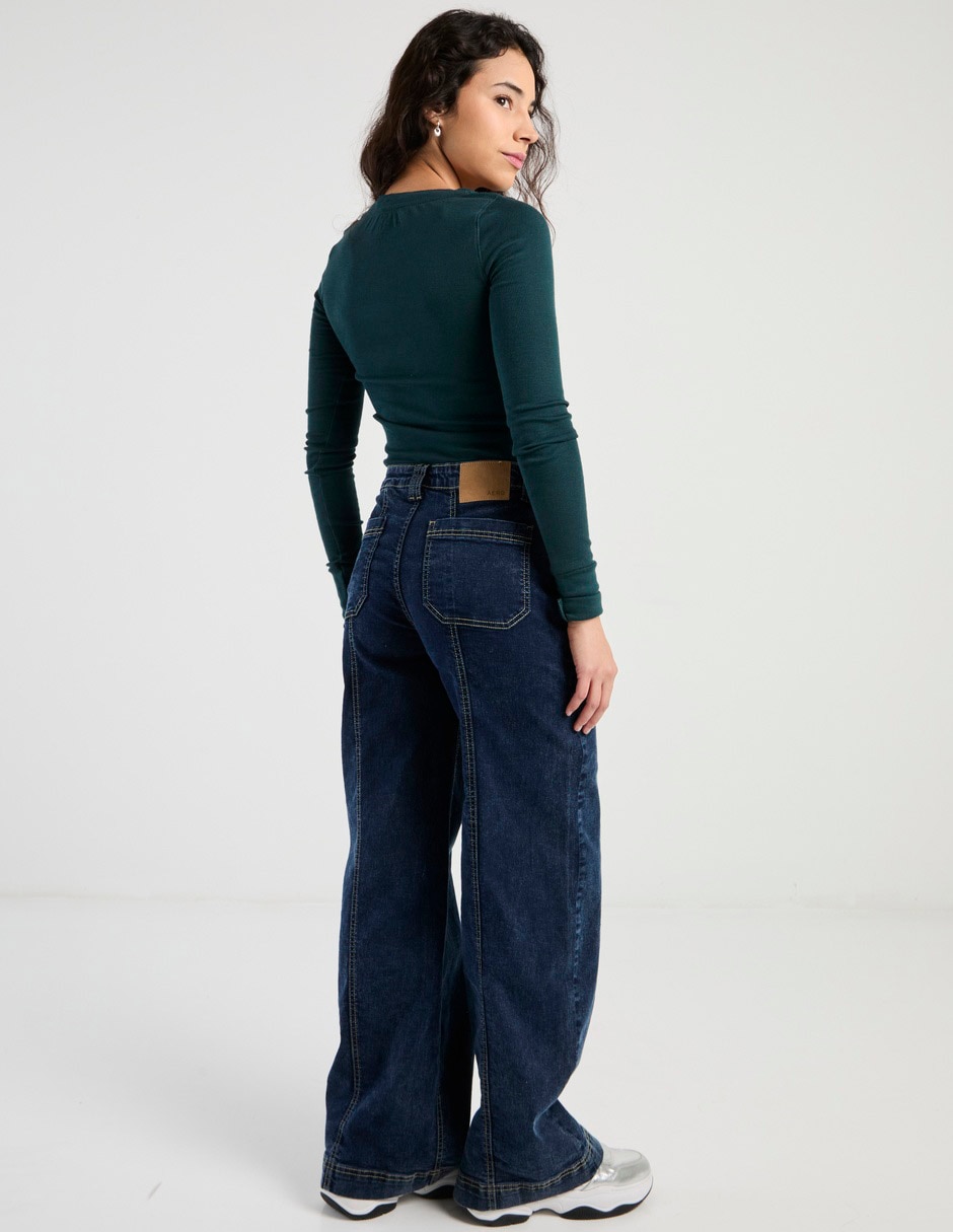 Jeans relaxed wide leg para mujer 2