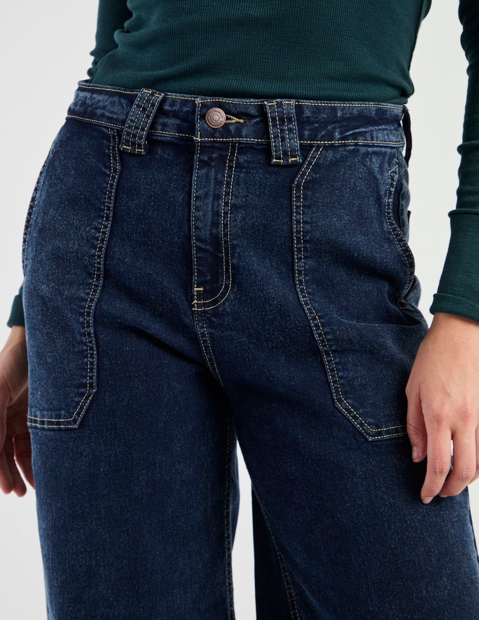 Jeans relaxed wide leg para mujer 4