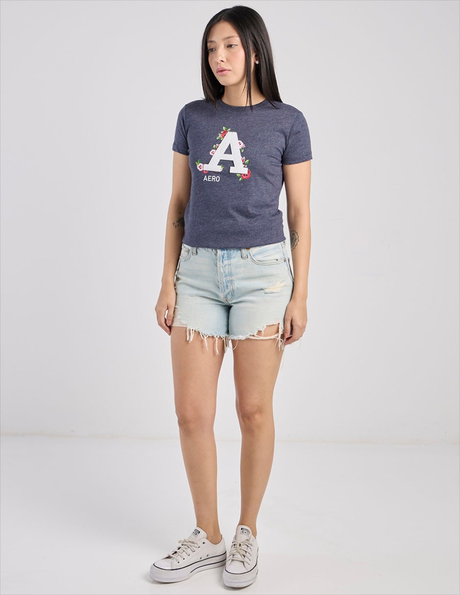 Playera manga corta cuello redondo para mujer 3