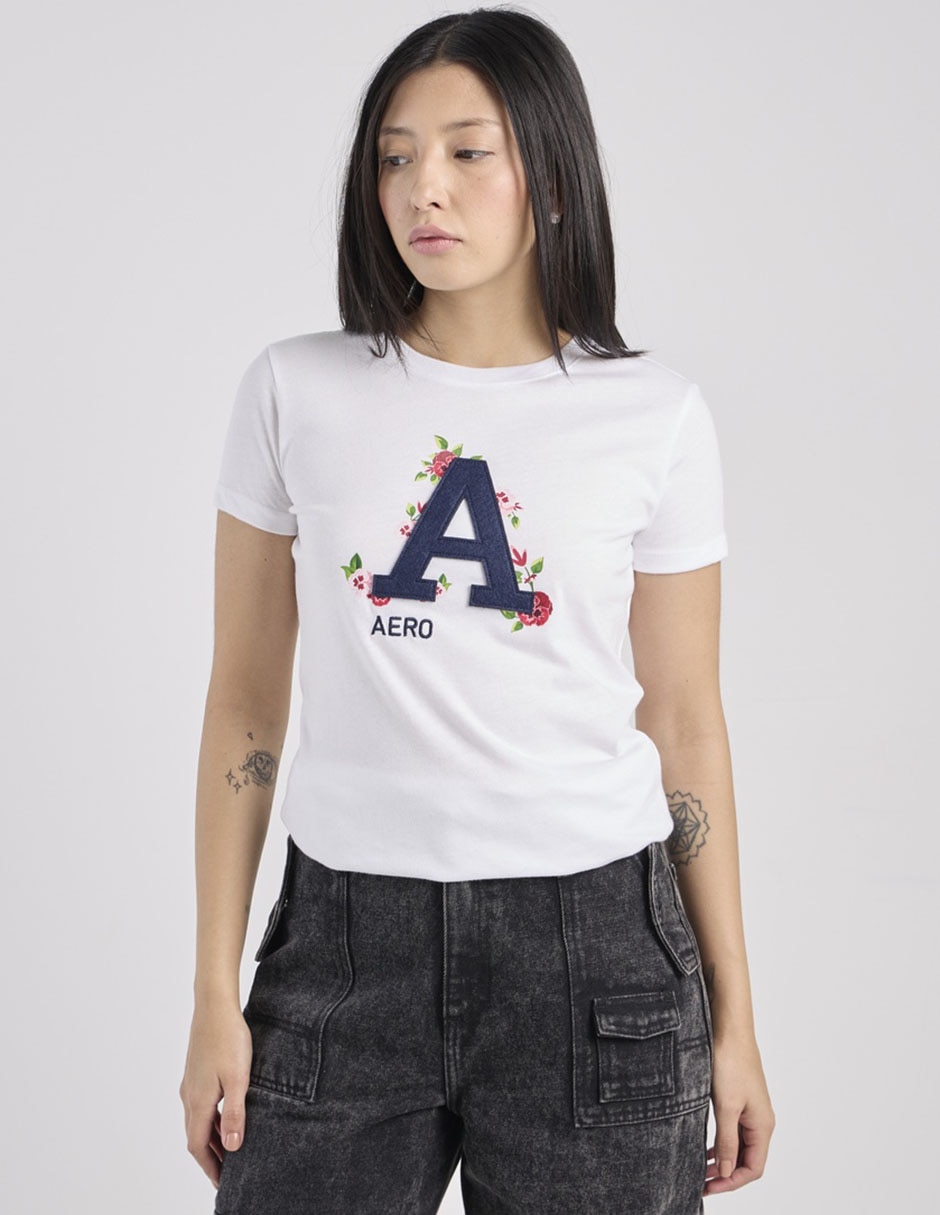 Playera manga corta cuello redondo para mujer Playera manga corta cuello redondo para mujer