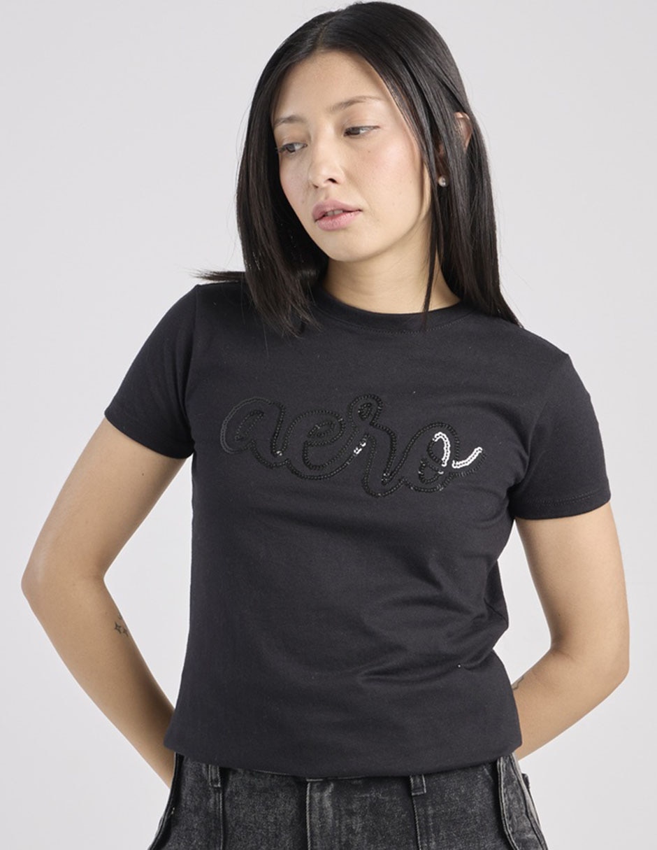 Playera manga corta cuello redondo para mujer