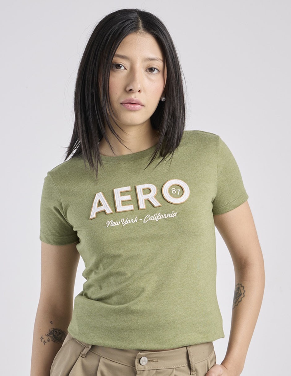 Playera manga corta cuello redondo para mujer