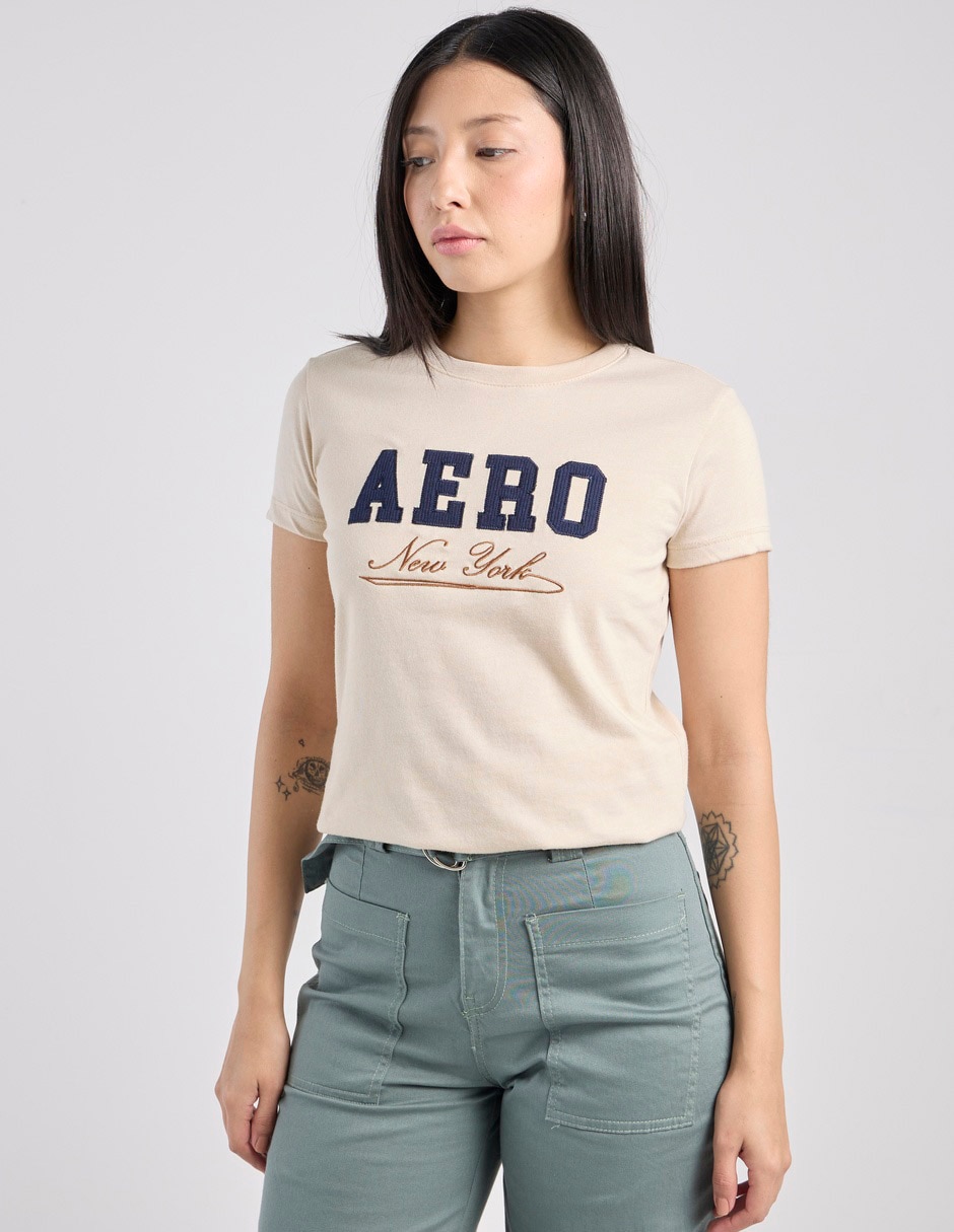 Playera manga corta cuello redondo para mujer