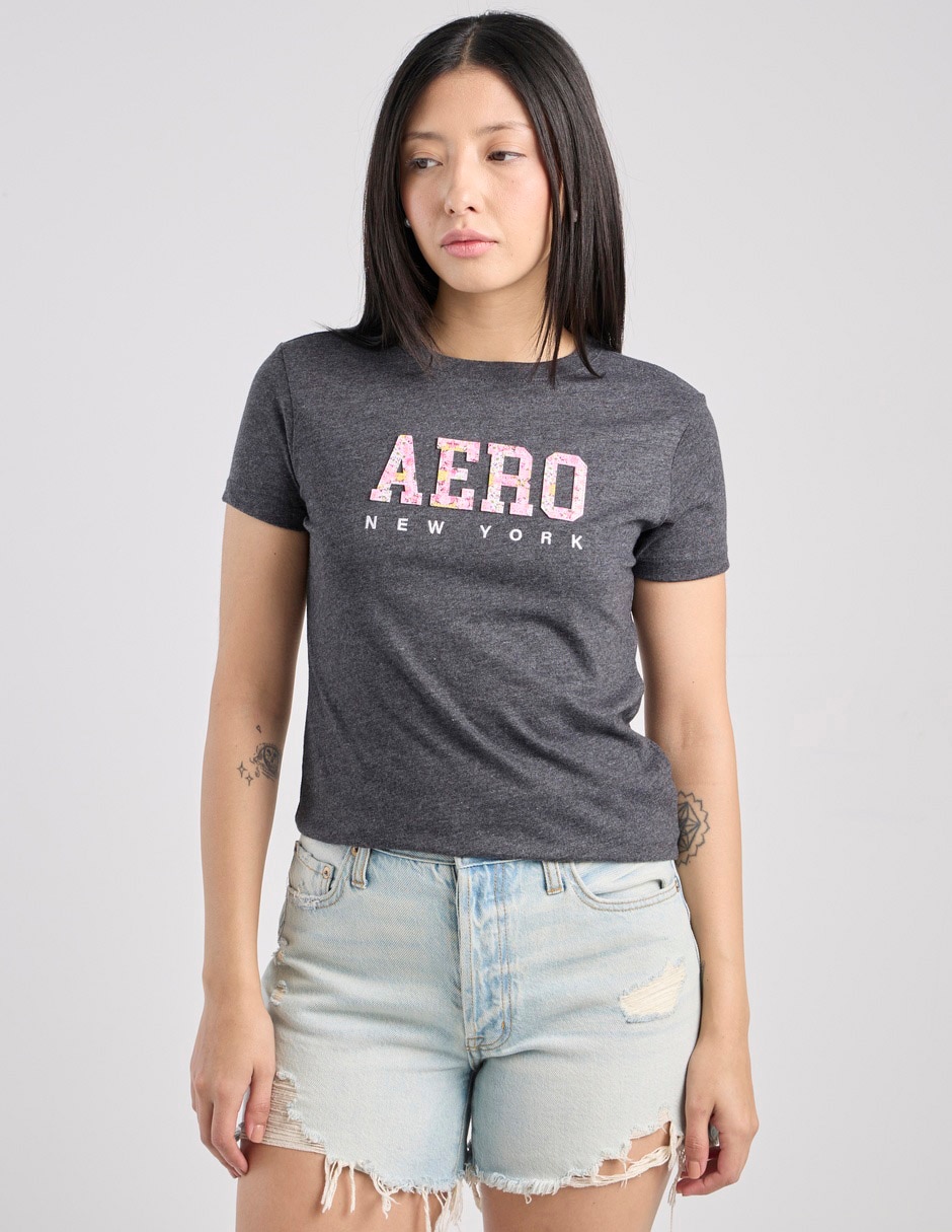 Playera manga corta cuello redondo para mujer