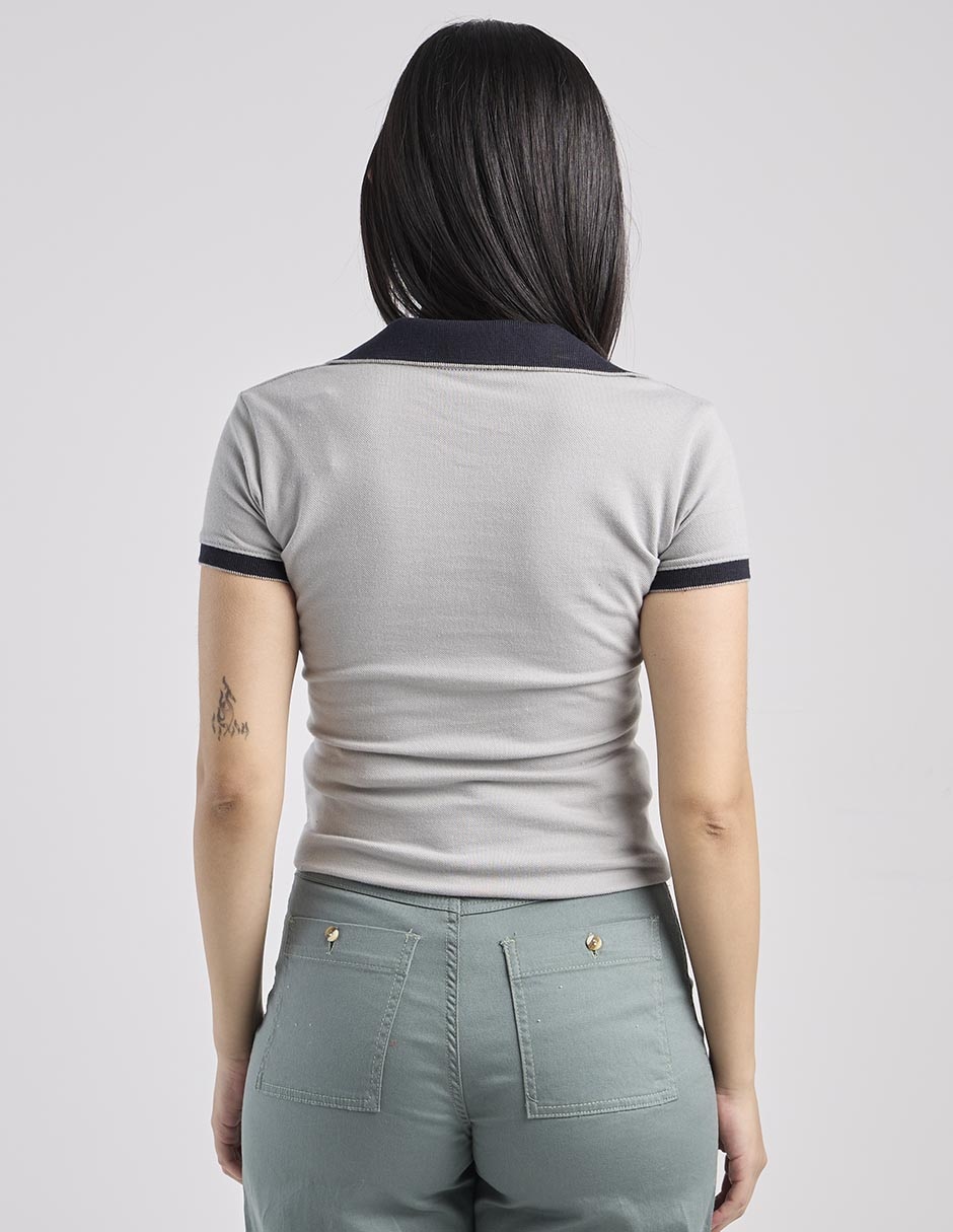 Playera manga corta cuello v para mujer 2