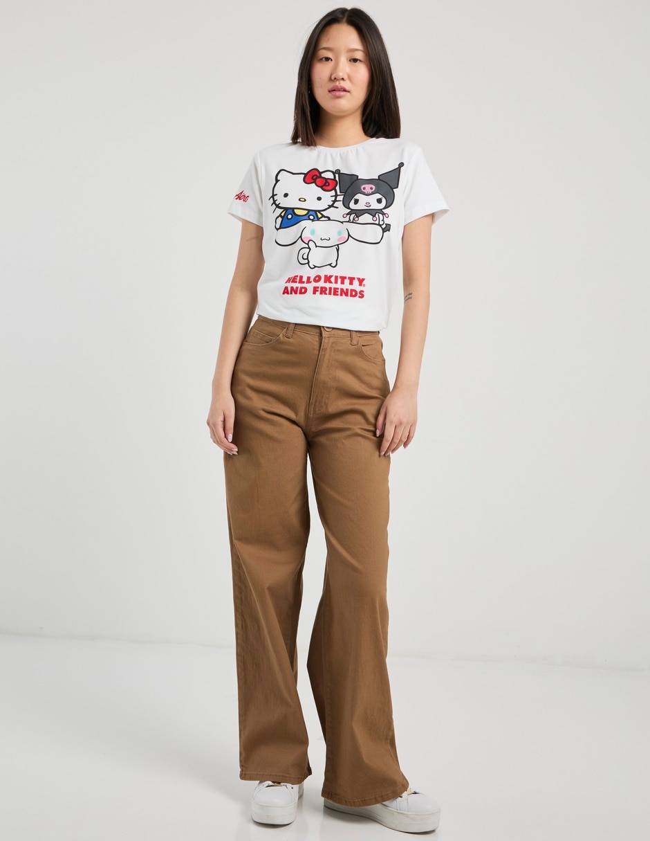 Playera manga corta Hello Kitty cuello redondo para mujer 3