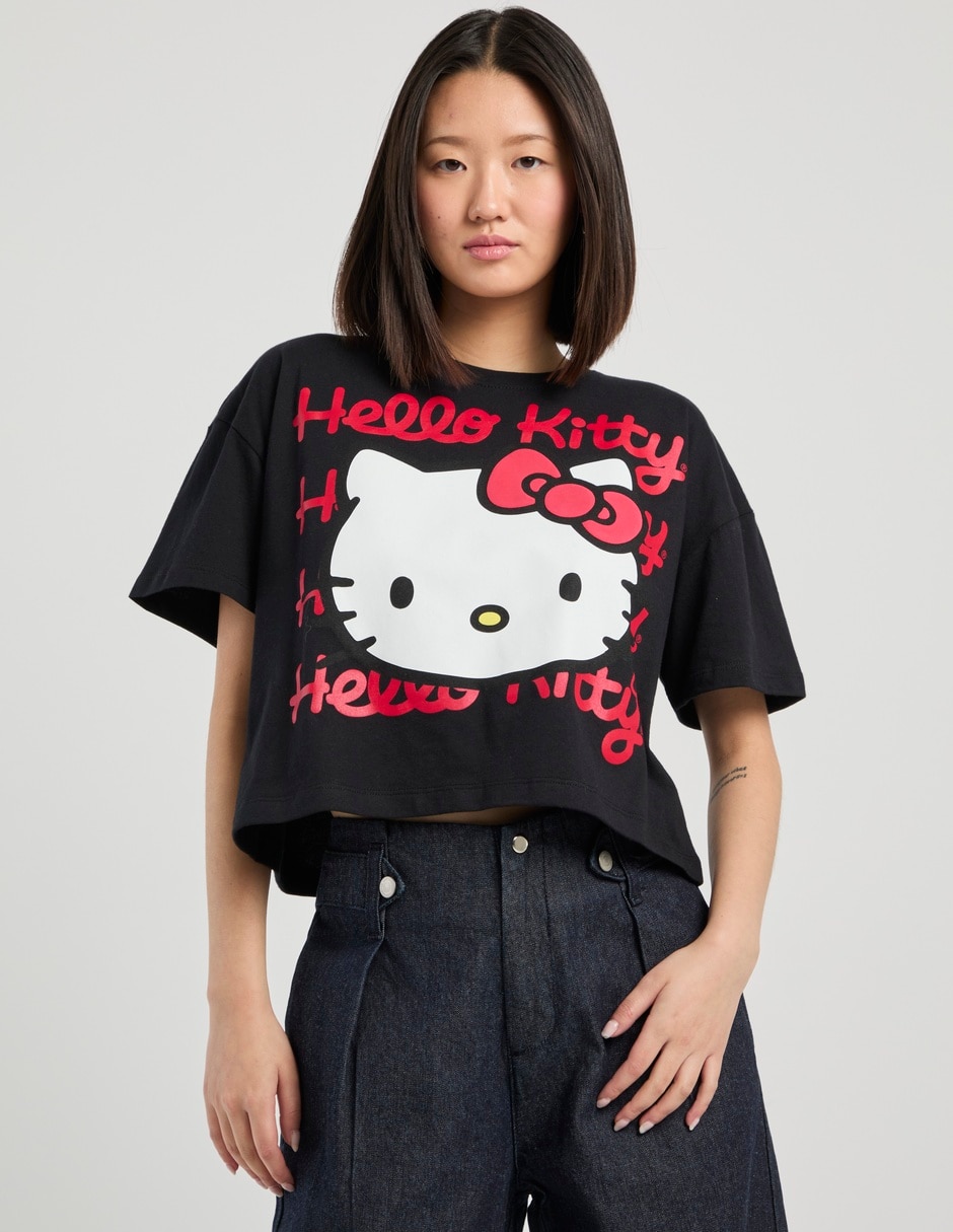 Playera manga corta cuello redondo para mujer