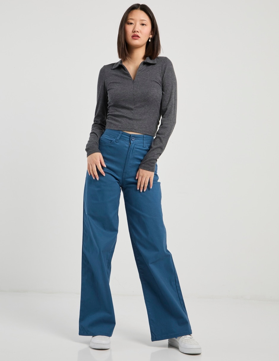 Pantalón relaxed Aéropostale wide leg para mujer