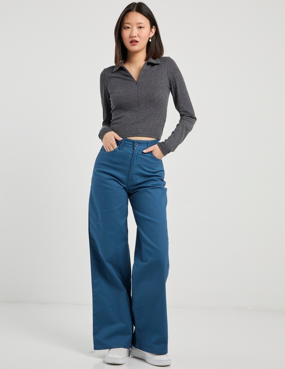 Pantalón relaxed wide leg para mujer 3