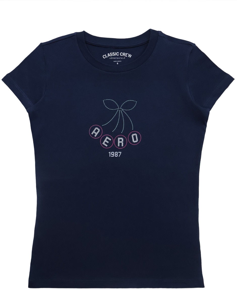 Playera manga corta cuello redondo para mujer