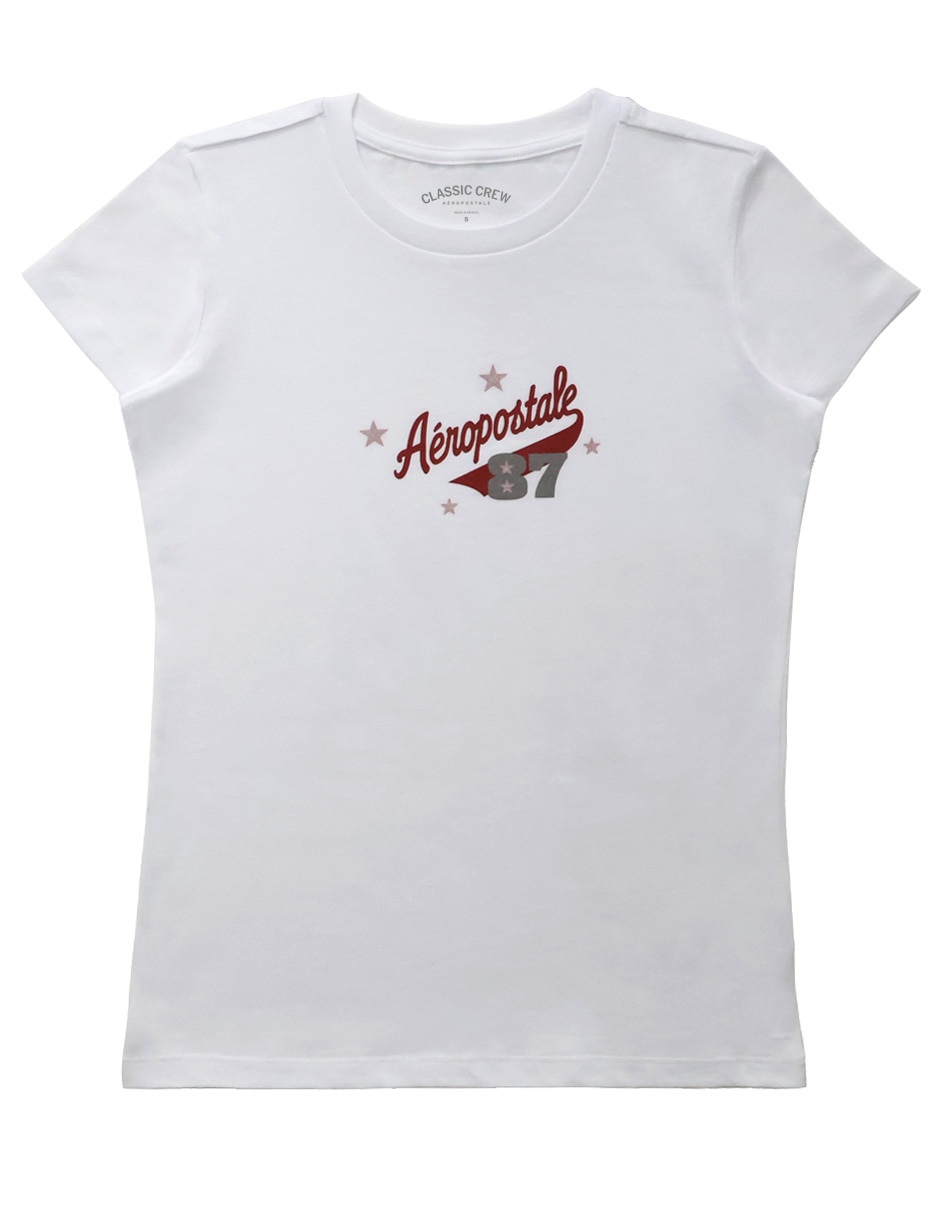 Playera manga corta cuello redondo para mujer