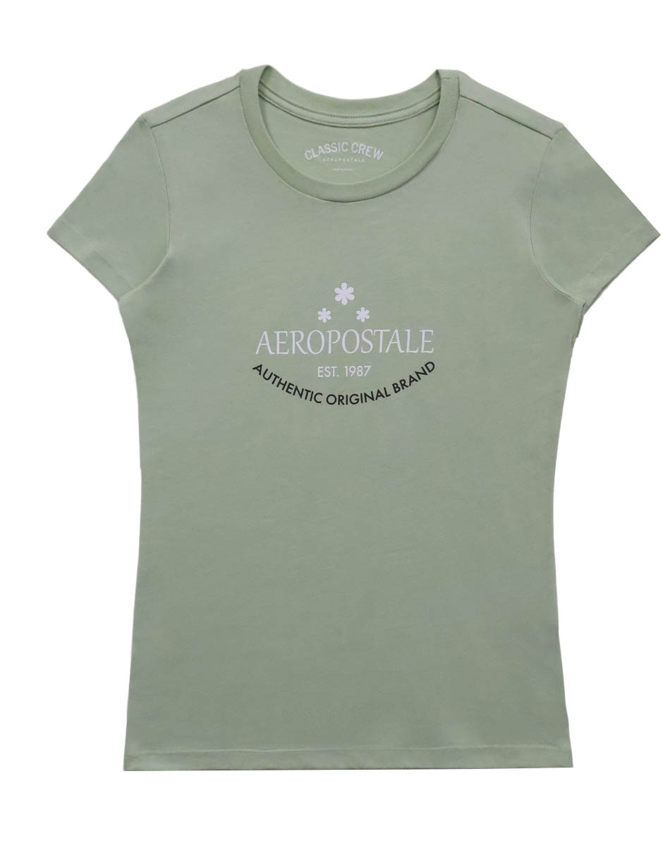 Playera manga corta cuello redondo para mujer