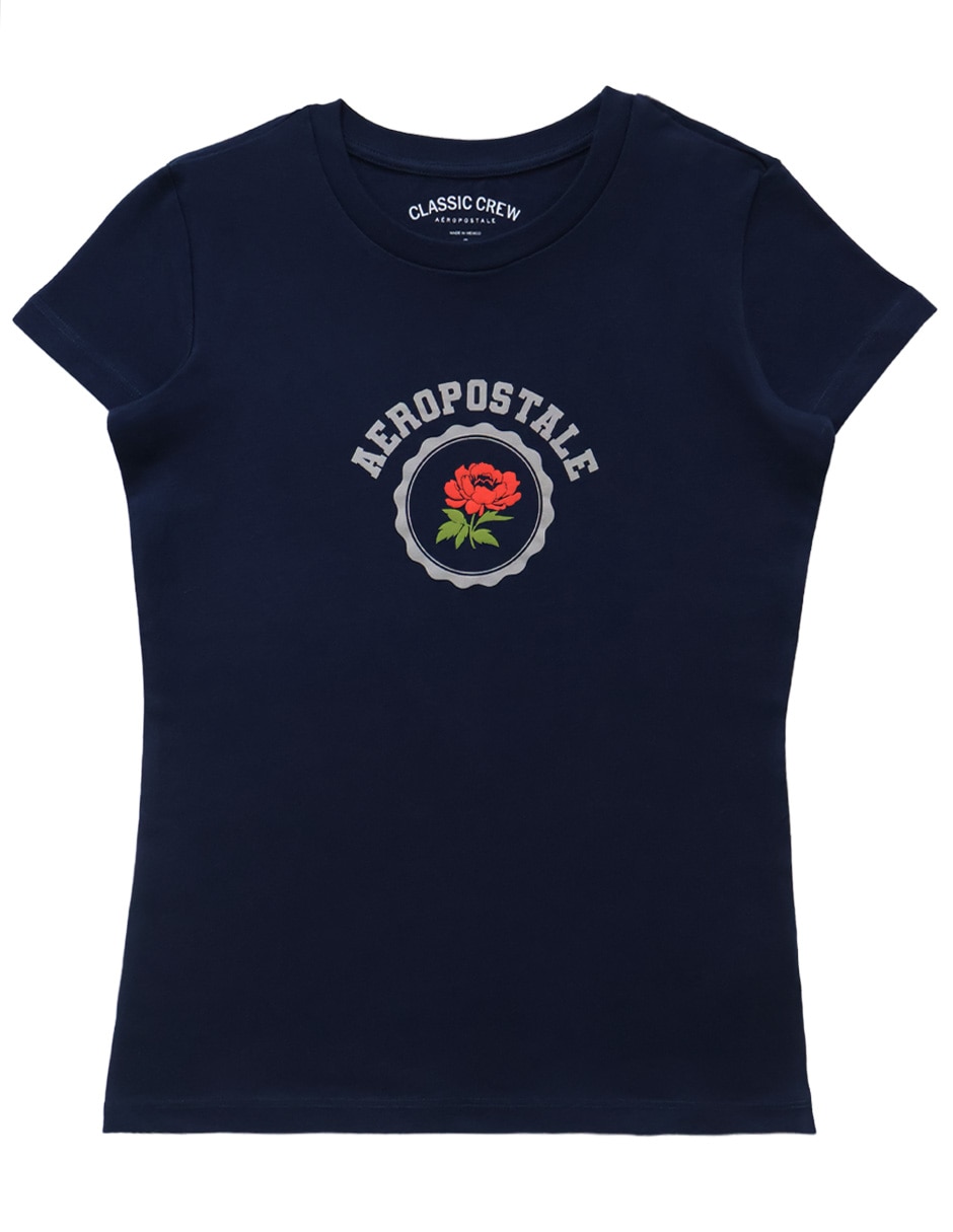 Playera manga corta cuello redondo para mujer