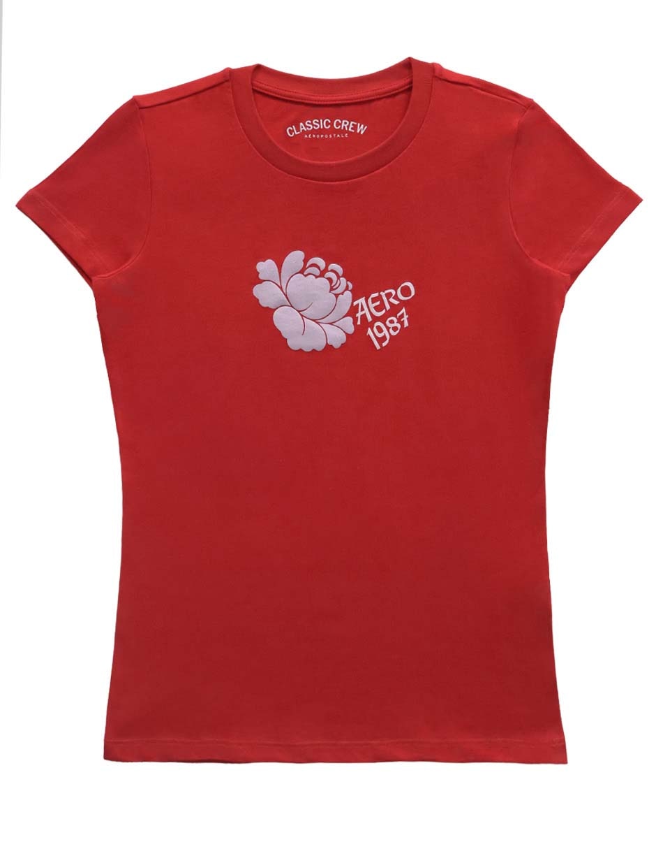 Playera manga corta cuello redondo para mujer