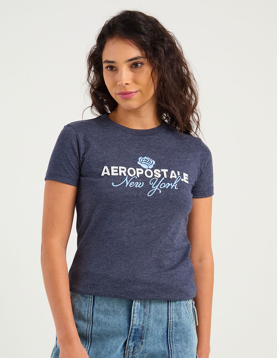 Playera manga corta cuello redondo para mujer