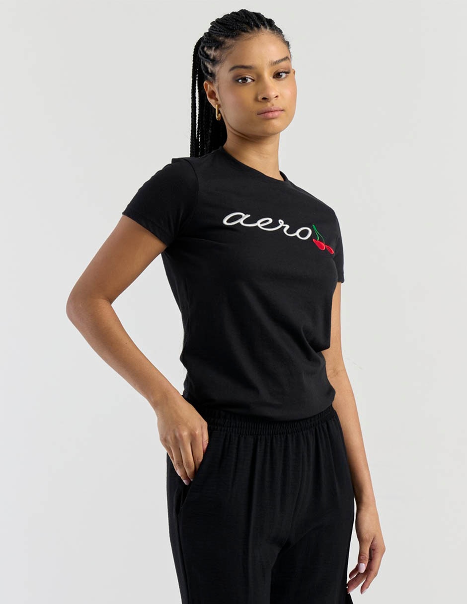 Playera manga corta cuello redondo para mujer