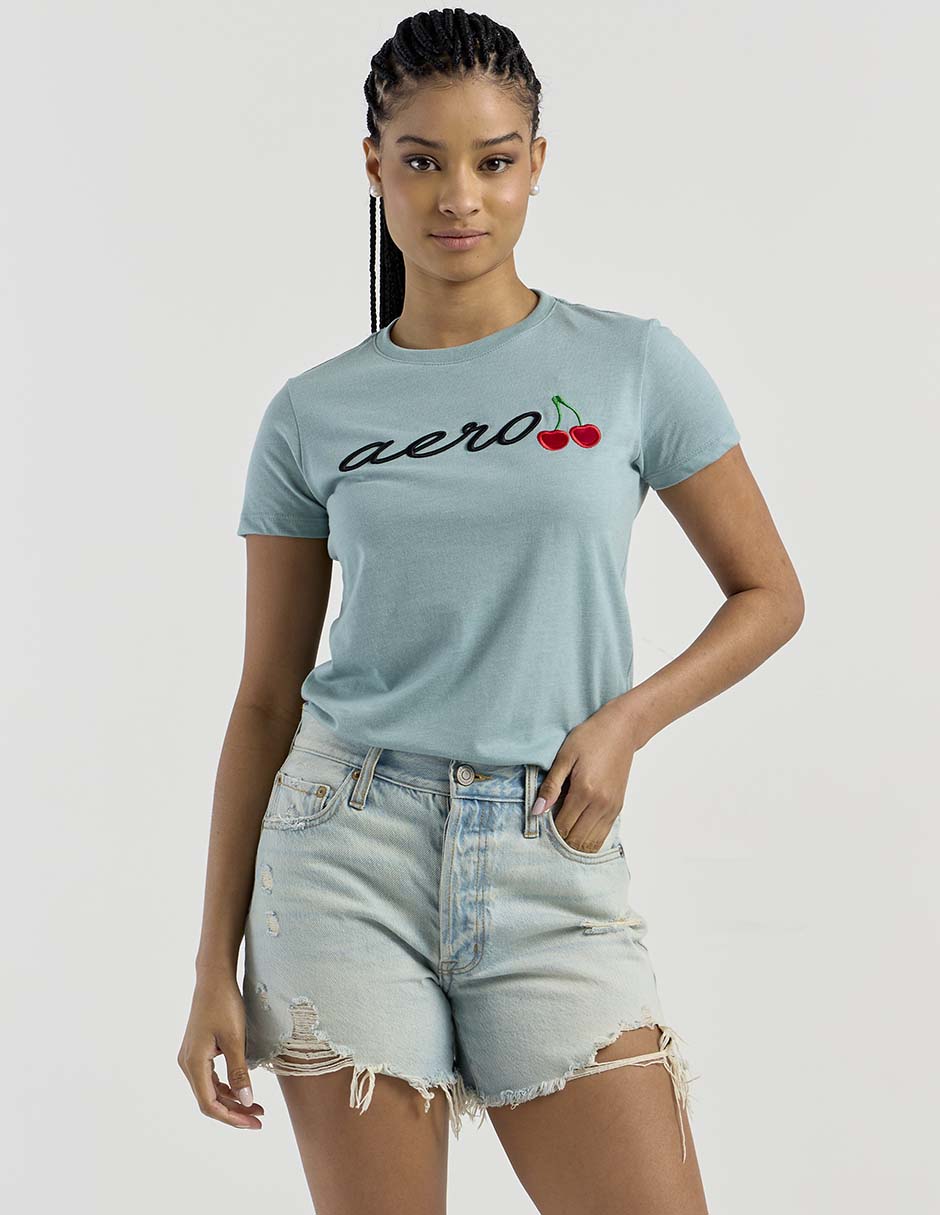 Playera manga corta cuello redondo para mujer Playera manga corta cuello redondo para mujer