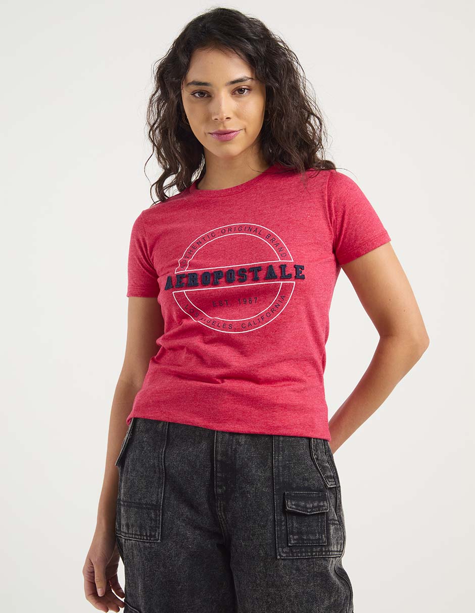 Playera manga corta cuello redondo para mujer