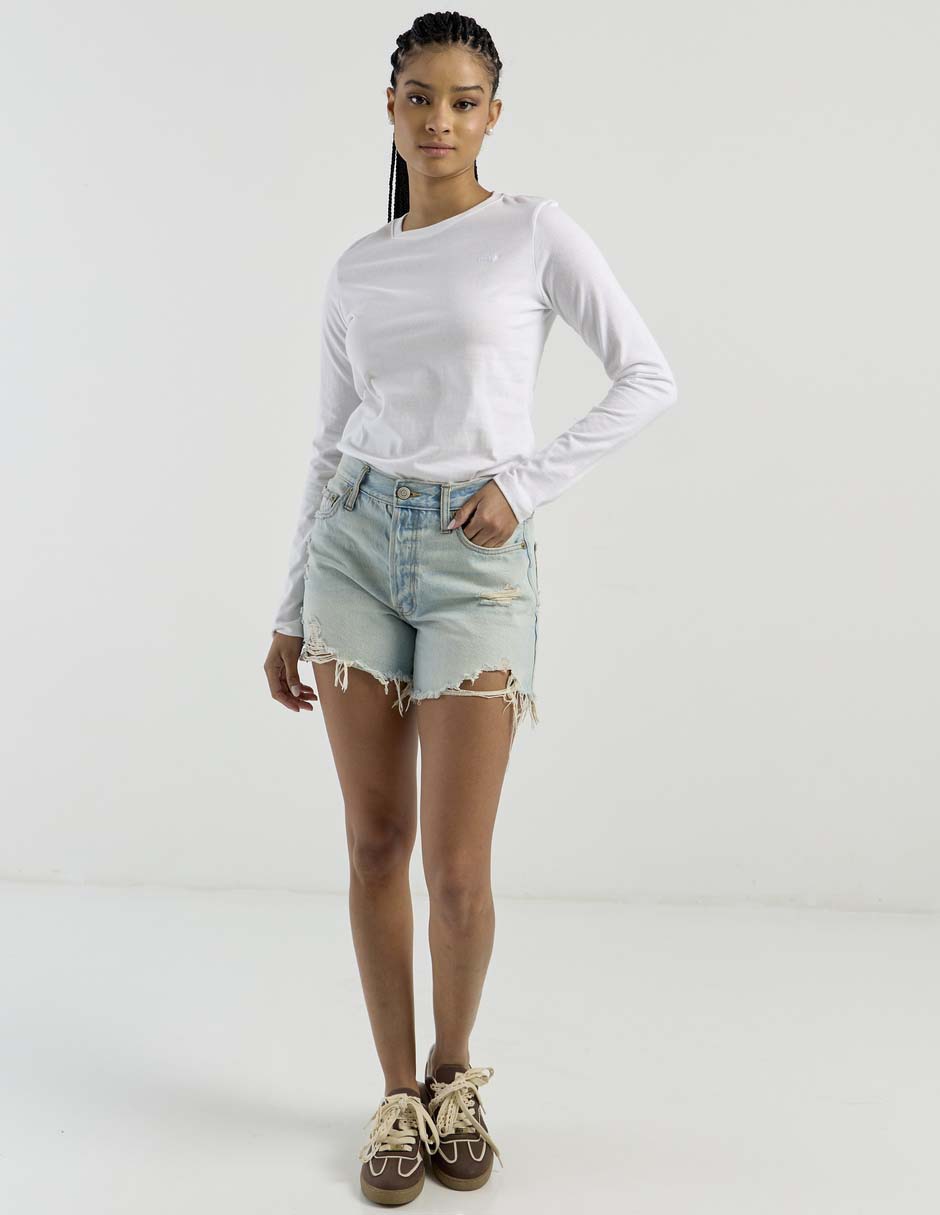 Playera manga larga cuello redondo para mujer 2