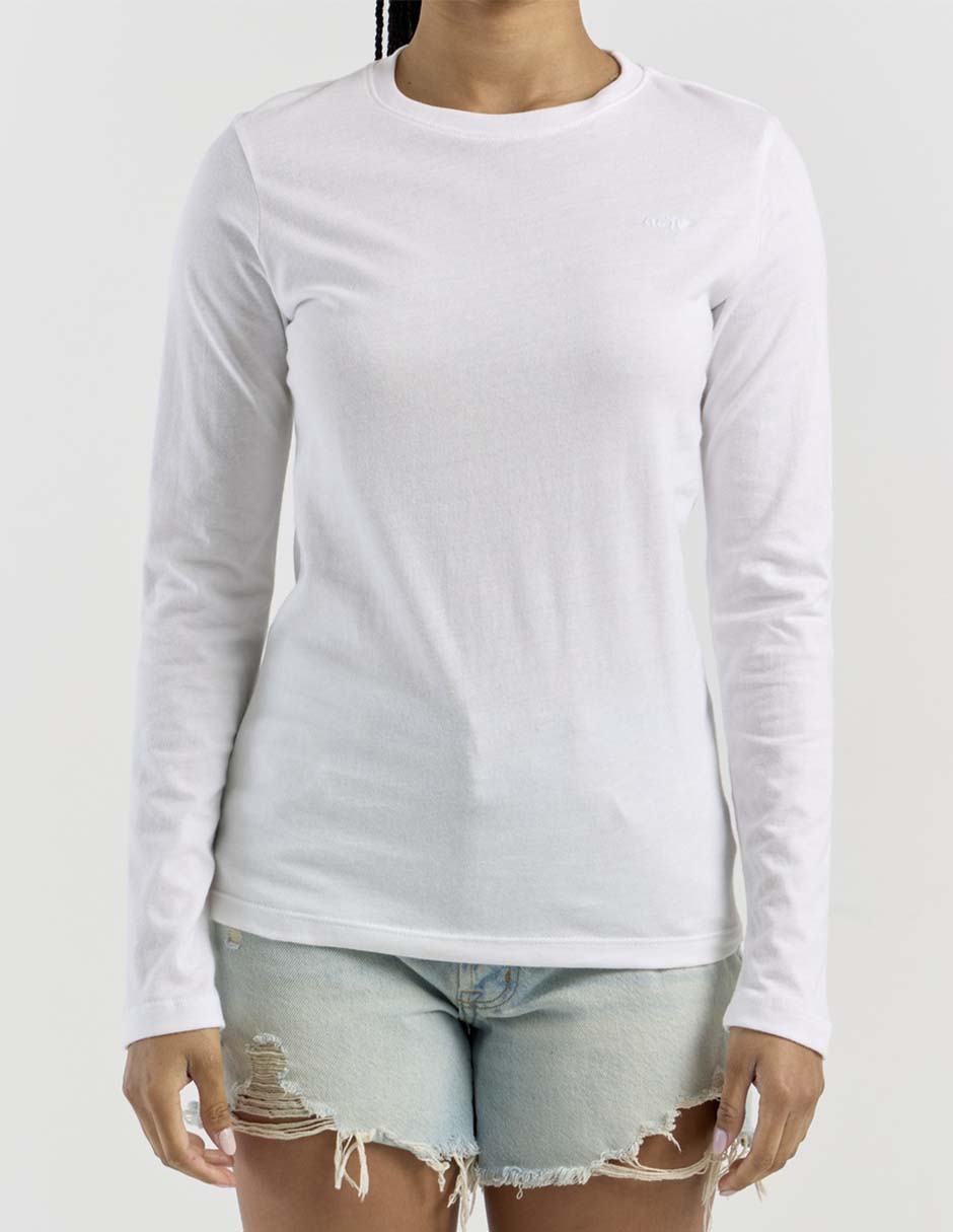 Playera manga larga cuello redondo para mujer 5