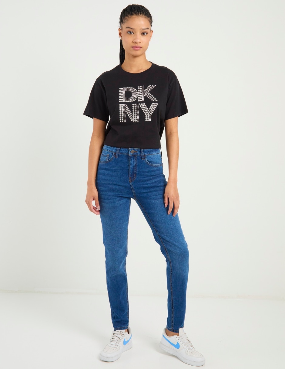 Jeans skinny media cintura para mujer