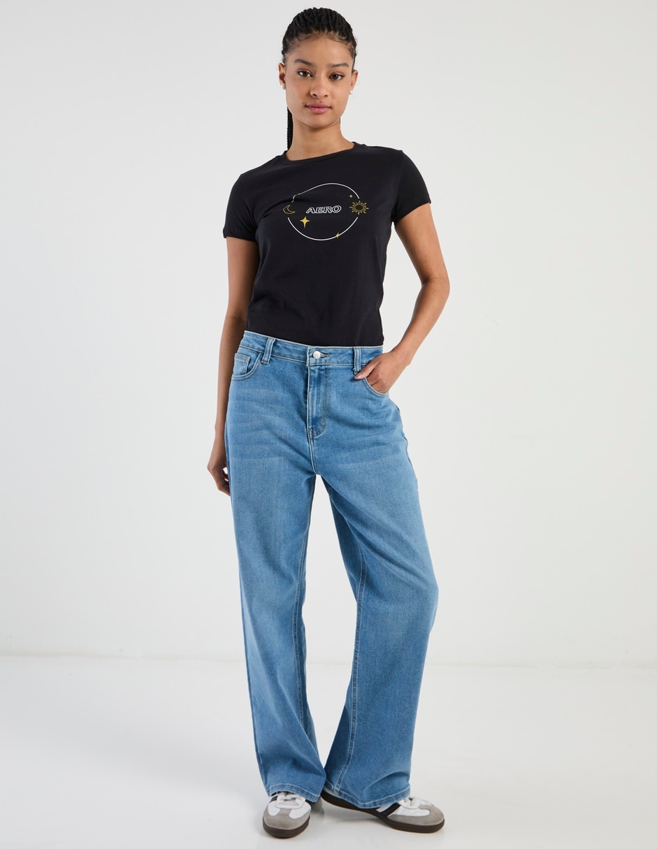 Jeans straight a la cintura para mujer 3