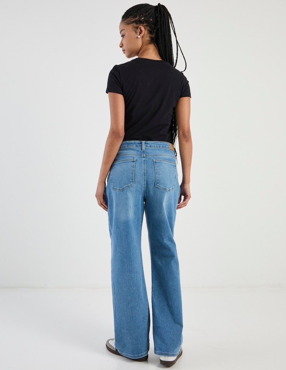 Jeans straight a la cintura para mujer 6