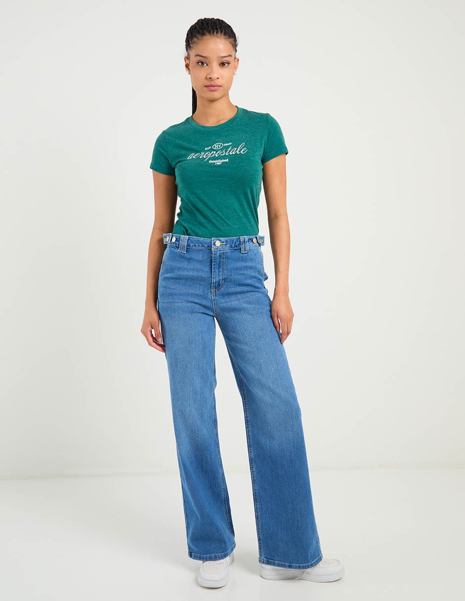 Jeans amplio cintura para mujer