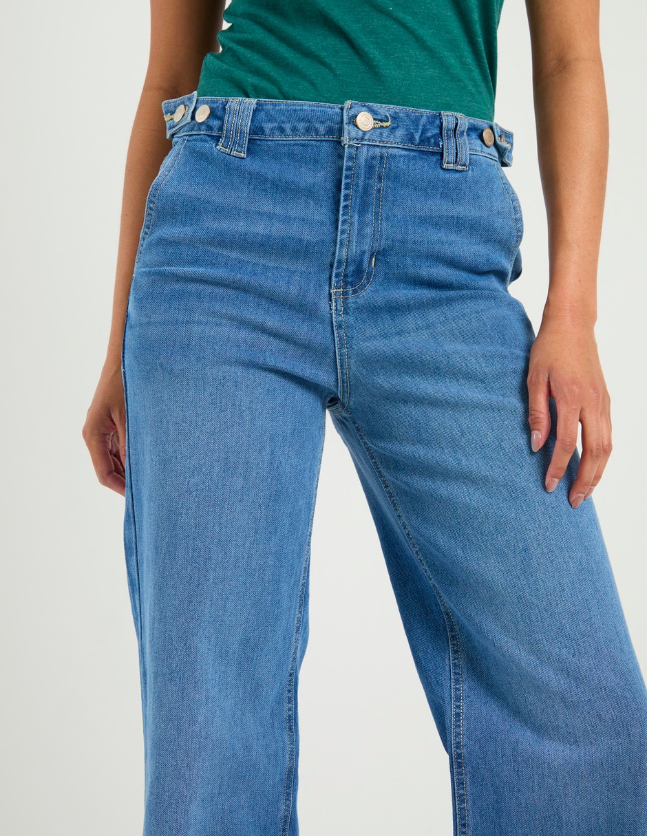 Jeans amplio cintura para mujer 4