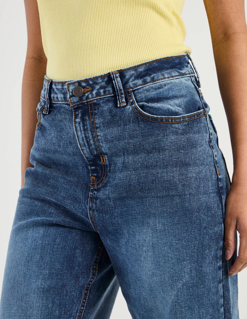 Jeans wide leg cintura alta para mujer 5