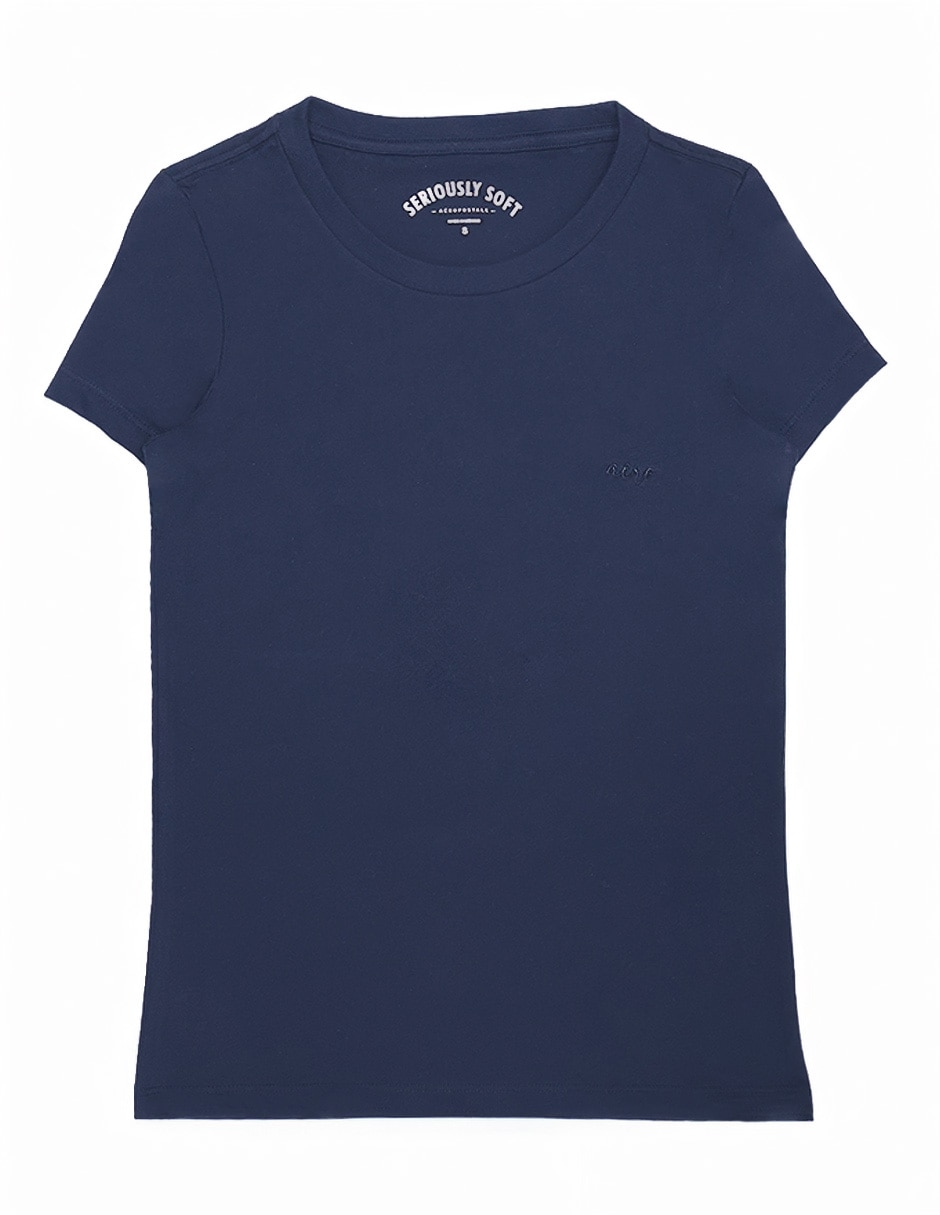 Playera manga corta cuello redondo para mujer